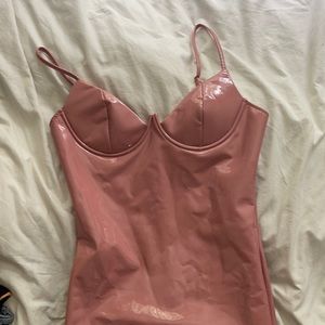 Pink latex dress